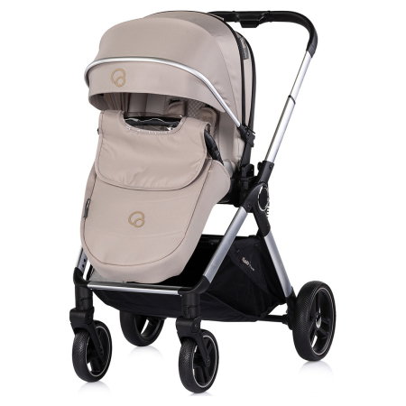 Carucior Chipolino Euphoria 3 in 1, de la nastere pana la 22 kg, include scoica auto i-size, cadru usor, pliere usoara, husa de picioare si geanta incluse, Latte [5]