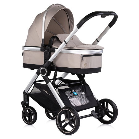 Carucior Chipolino Euphoria 3 in 1, de la nastere pana la 22 kg, include scoica auto i-size, cadru usor, pliere usoara, husa de picioare si geanta incluse, Latte [1]