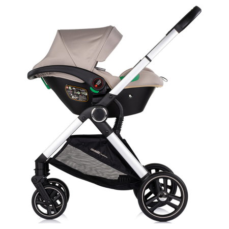 Carucior Chipolino Euphoria 3 in 1, de la nastere pana la 22 kg, include scoica auto i-size, cadru usor, pliere usoara, husa de picioare si geanta incluse, Latte [11]