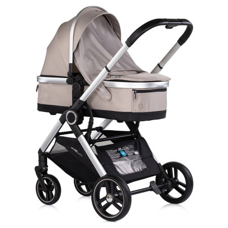 Carucior Chipolino Euphoria 3 in 1, de la nastere pana la 22 kg, include scoica auto i-size, cadru usor, pliere usoara, husa de picioare si geanta incluse, Latte [2]