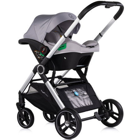 Carucior Chipolino Euphoria 3 in 1, de la nastere pana la 22 kg, include scoica auto i-size, cadru usor, pliere usoara, husa de picioare si geanta incluse, Platinum [12]
