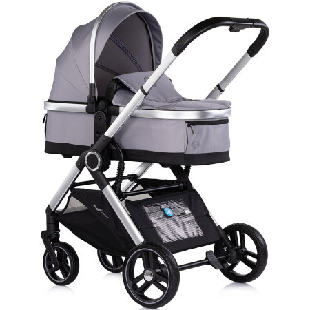 Carucior Chipolino Euphoria 3 in 1, de la nastere pana la 22 kg, include scoica auto i-size, cadru usor, pliere usoara, husa de picioare si geanta incluse, Platinum [1]