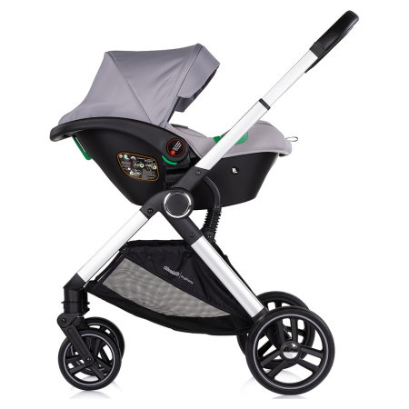 Carucior Chipolino Euphoria 3 in 1, de la nastere pana la 22 kg, include scoica auto i-size, cadru usor, pliere usoara, husa de picioare si geanta incluse, Platinum [11]