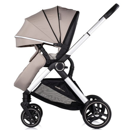 Carucior Chipolino Euphoria 3 in 1, de la nastere pana la 22 kg, include scoica auto i-size, cadru usor, pliere usoara, husa de picioare si geanta incluse, Latte [9]