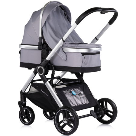 Carucior Chipolino Euphoria 3 in 1, de la nastere pana la 22 kg, include scoica auto i-size, cadru usor, pliere usoara, husa de picioare si geanta incluse, Platinum [2]
