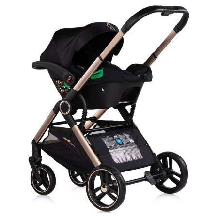 Carucior Chipolino Euphoria 3 in 1, de la nastere pana la 22 kg, include scoica auto i-size, cadru usor, pliere usoara, husa de picioare si geanta incluse, Noir [12]