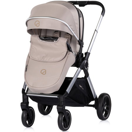 Carucior Chipolino Euphoria 3 in 1, de la nastere pana la 22 kg, include scoica auto i-size, cadru usor, pliere usoara, husa de picioare si geanta incluse, Latte [5]