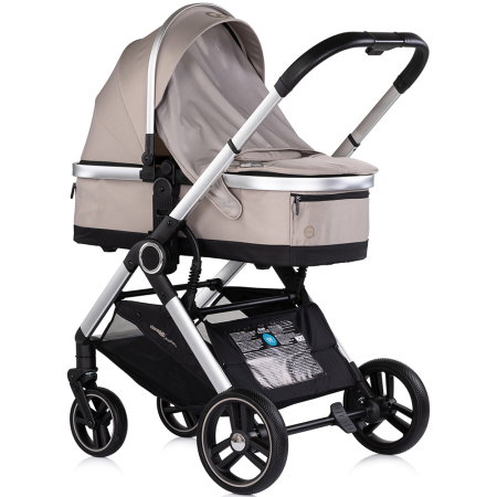 Carucior Chipolino Euphoria 3 in 1, de la nastere pana la 22 kg, include scoica auto i-size, cadru usor, pliere usoara, husa de picioare si geanta incluse, Latte [2]