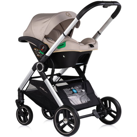 Carucior Chipolino Euphoria 3 in 1, de la nastere pana la 22 kg, include scoica auto i-size, cadru usor, pliere usoara, husa de picioare si geanta incluse, Latte [12]