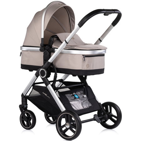 Carucior Chipolino Euphoria 3 in 1, de la nastere pana la 22 kg, include scoica auto i-size, cadru usor, pliere usoara, husa de picioare si geanta incluse, Latte [1]