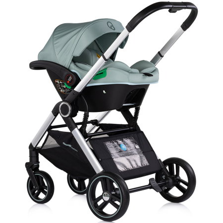 Carucior Chipolino Euphoria 3 in 1, de la nastere pana la 22 kg, include scoica auto i-size, cadru usor, pliere usoara, husa de picioare si geanta incluse, Matcha [12]