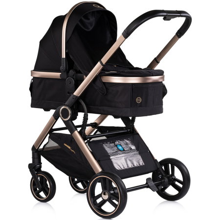 Carucior Chipolino Euphoria 3 in 1, de la nastere pana la 22 kg, include scoica auto i-size, cadru usor, pliere usoara, husa de picioare si geanta incluse, Noir [2]