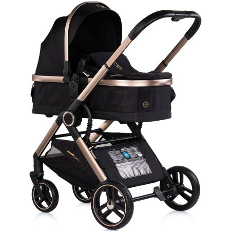 Carucior Chipolino Euphoria 3 in 1, de la nastere pana la 22 kg, include scoica auto i-size, cadru usor, pliere usoara, husa de picioare si geanta incluse, Noir [1]