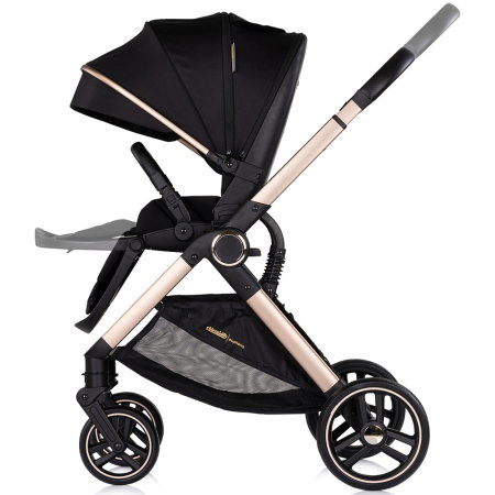 Carucior Chipolino Euphoria 3 in 1, de la nastere pana la 22 kg, include scoica auto i-size, cadru usor, pliere usoara, husa de picioare si geanta incluse, Noir [7]