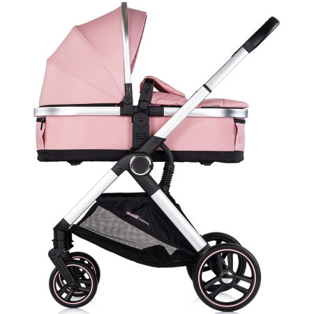 Carucior Chipolino Euphoria 3 in 1, de la nastere pana la 22 kg, include scoica auto i-size, cadru usor, pliere usoara, husa de picioare si geanta incluse, Powder pink [3]