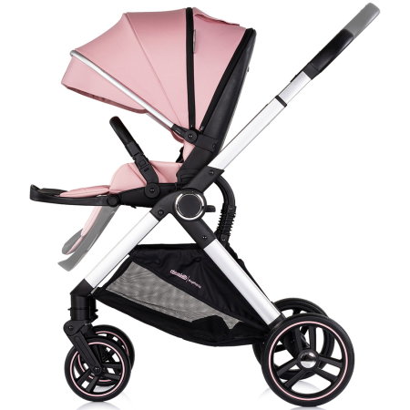 Carucior Chipolino Euphoria 3 in 1, de la nastere pana la 22 kg, include scoica auto i-size, cadru usor, pliere usoara, husa de picioare si geanta incluse, Powder pink [7]