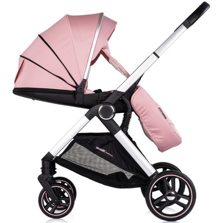 Carucior Chipolino Euphoria 3 in 1, de la nastere pana la 22 kg, include scoica auto i-size, cadru usor, pliere usoara, husa de picioare si geanta incluse, Powder pink [10]