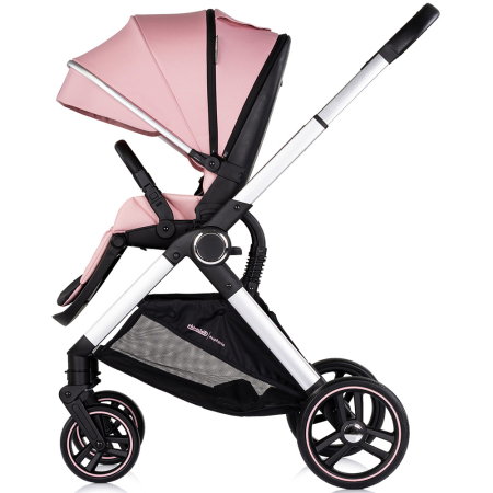 Carucior Chipolino Euphoria 3 in 1, de la nastere pana la 22 kg, include scoica auto i-size, cadru usor, pliere usoara, husa de picioare si geanta incluse, Powder pink [6]