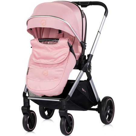 Carucior Chipolino Euphoria 3 in 1, de la nastere pana la 22 kg, include scoica auto i-size, cadru usor, pliere usoara, husa de picioare si geanta incluse, Powder pink [5]