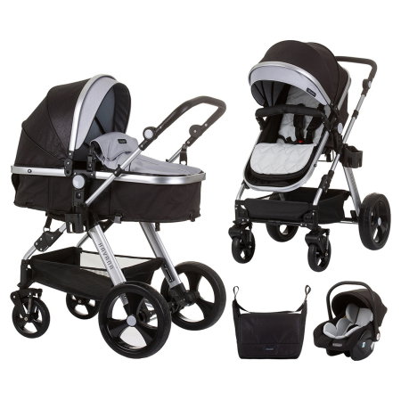 Carucioare 3 in 1 - Carucior Chipolino Havana 3 in 1, Obsidian silver 0 luni