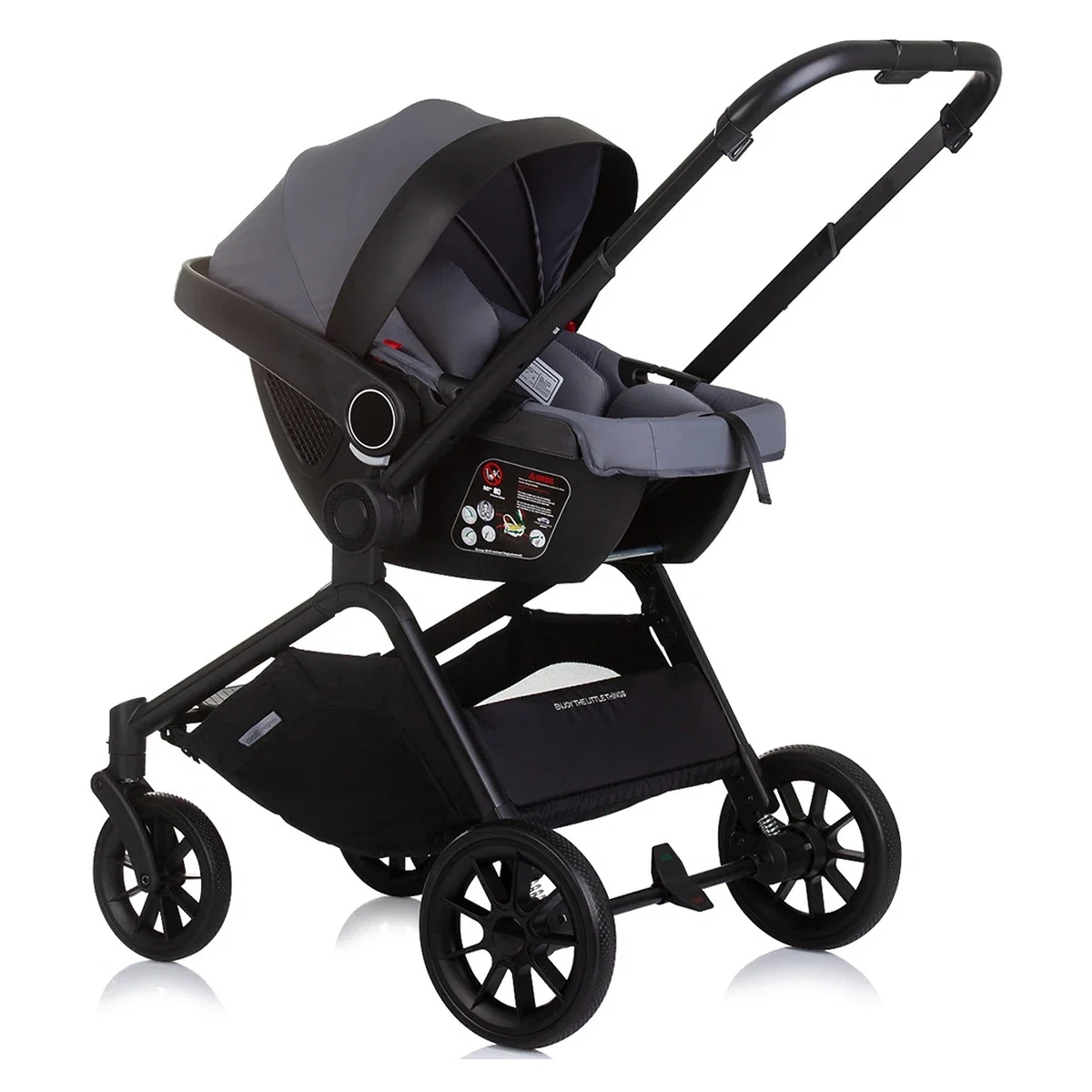 Carucior Bebe 3 in 1 Chipolino Magnum Anthracite, cu Landou, Scaun Auto i-Size, Rucsac si Husa Picioare 0 luni [12]