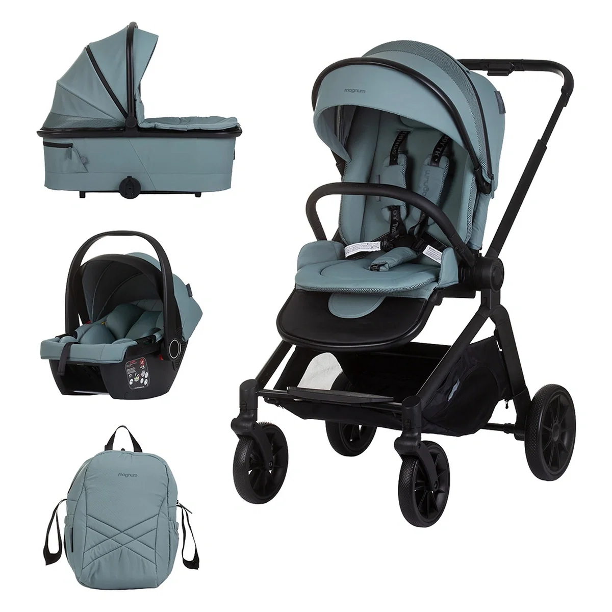 Carucioare 3 in 1 - Carucior Chipolino Magnum 3 in 1 basil 0 luni