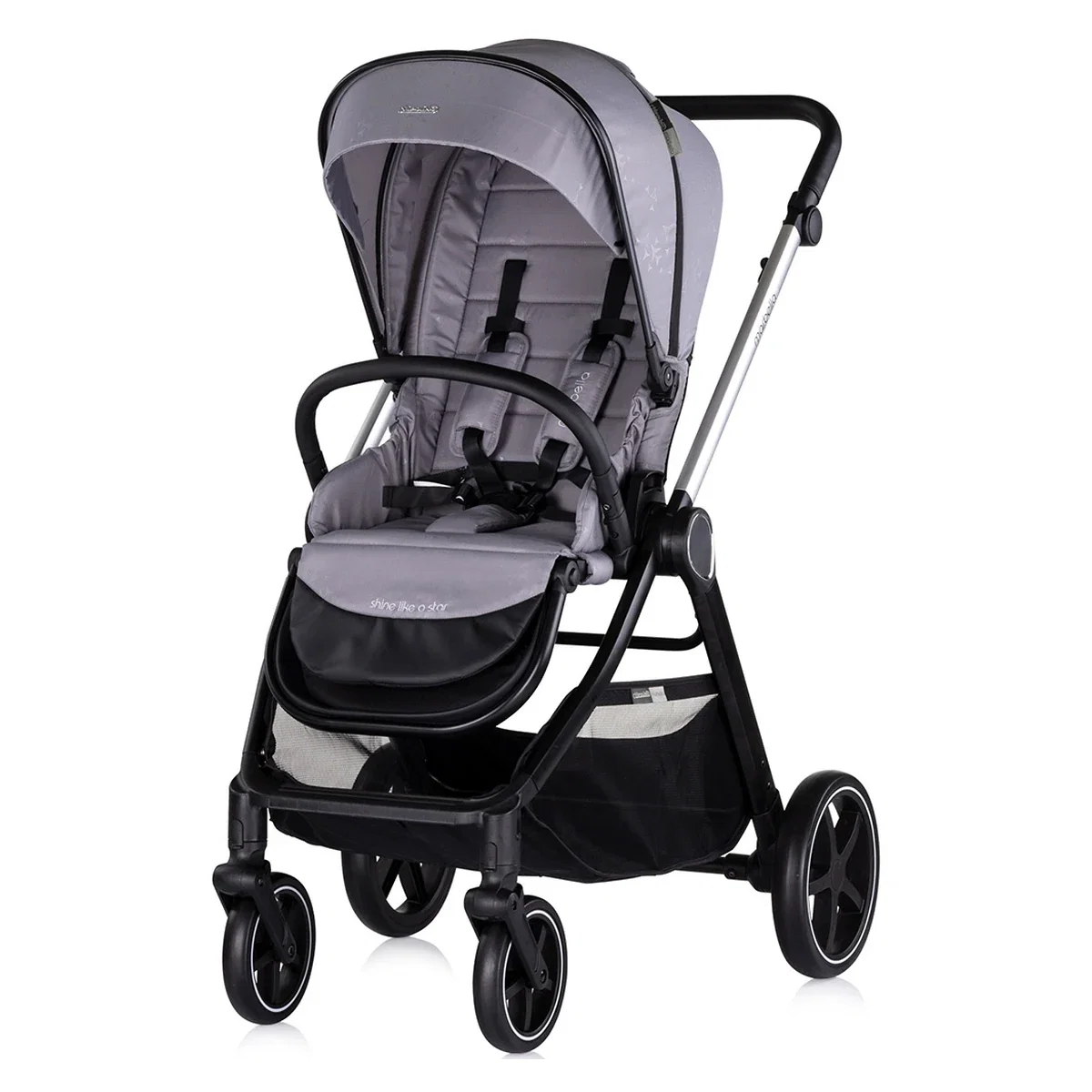 Carucior Bebe 3 in 1 Chipolino Marbella Cloud Grey, cu Landou, Scaun Auto i-Size si Geanta 0 luni [3]