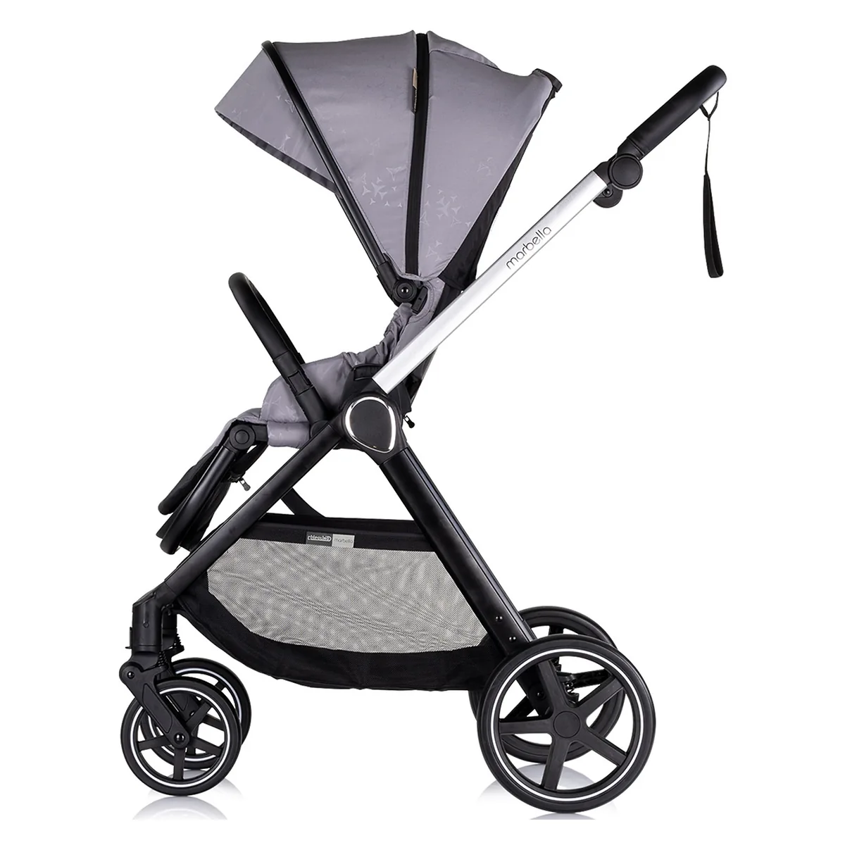 Carucior Bebe 3 in 1 Chipolino Marbella Cloud Grey, cu Landou, Scaun Auto i-Size si Geanta 0 luni [4]