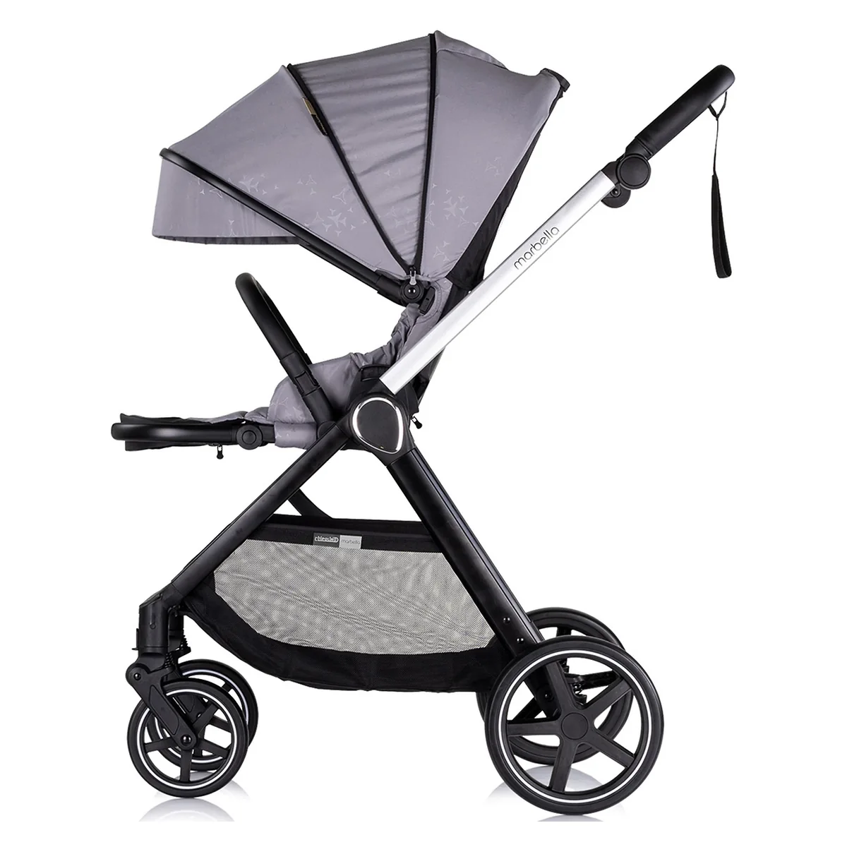 Carucior Bebe 3 in 1 Chipolino Marbella Cloud Grey, cu Landou, Scaun Auto i-Size si Geanta 0 luni [6]