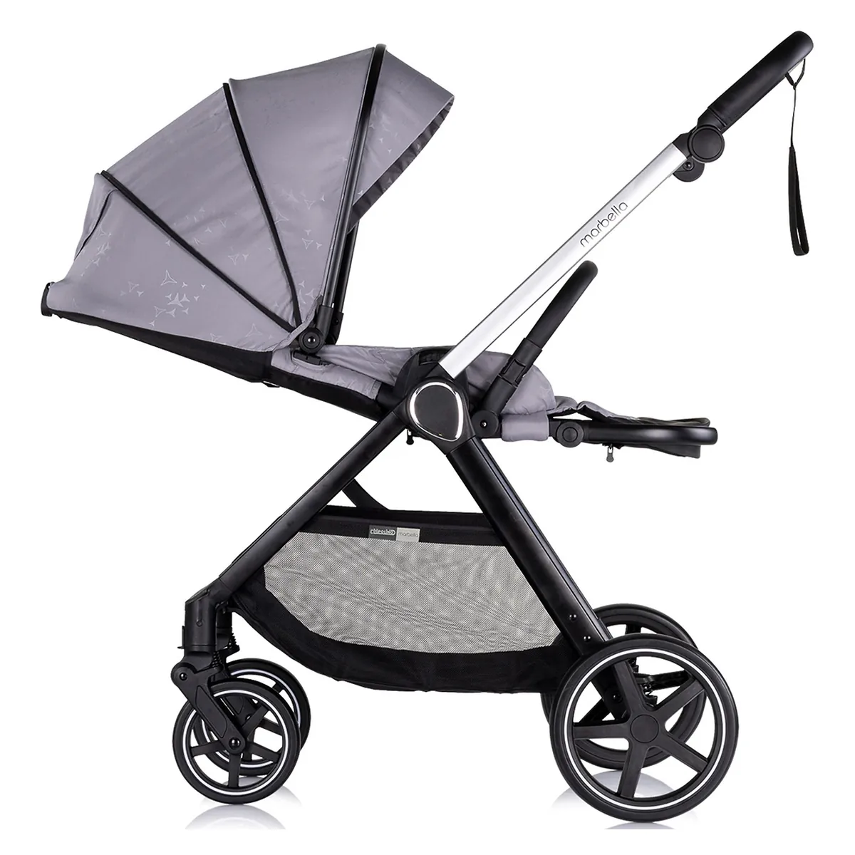 Carucior Bebe 3 in 1 Chipolino Marbella Cloud Grey, cu Landou, Scaun Auto i-Size si Geanta 0 luni [7]