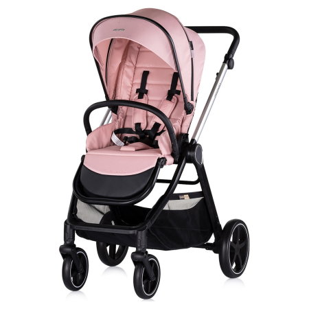 Carucior Chipolino Marbella 3 in 1, de la nastere pana la 22 kg, include scoica auto i-size, cadru usor, pliere compacta, sezut reversibil, gentuta inclusa, Pink marshmallow [3]