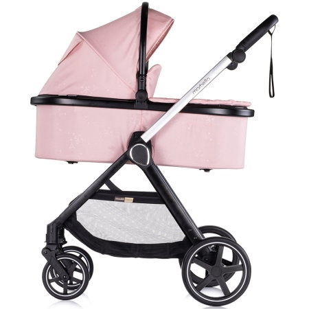 Carucior Chipolino Marbella 3 in 1, de la nastere pana la 22 kg, include scoica auto i-size, cadru usor, pliere compacta, sezut reversibil, gentuta inclusa, Pink marshmallow [2]