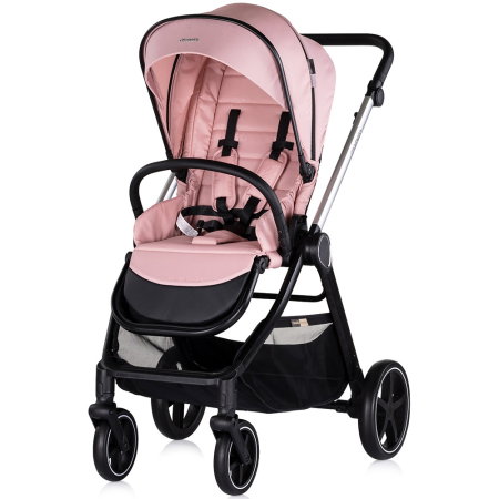 Carucior Chipolino Marbella 3 in 1, de la nastere pana la 22 kg, include scoica auto i-size, cadru usor, pliere compacta, sezut reversibil, gentuta inclusa, Pink marshmallow [3]
