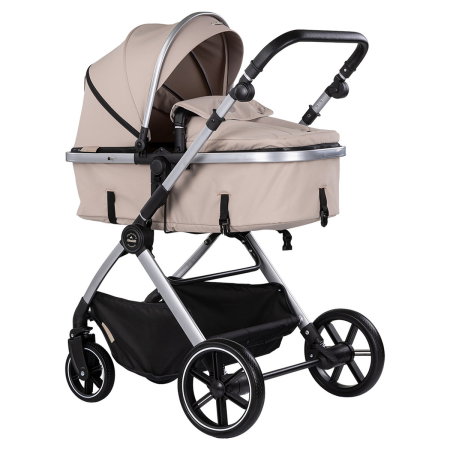 Carucioare 2 in 1 - Carucior Chipolino Pearl 2 in 1, Sezut reversibil, Husa de picioare, Gentuta parinti, Pana la 22 kg, Latte