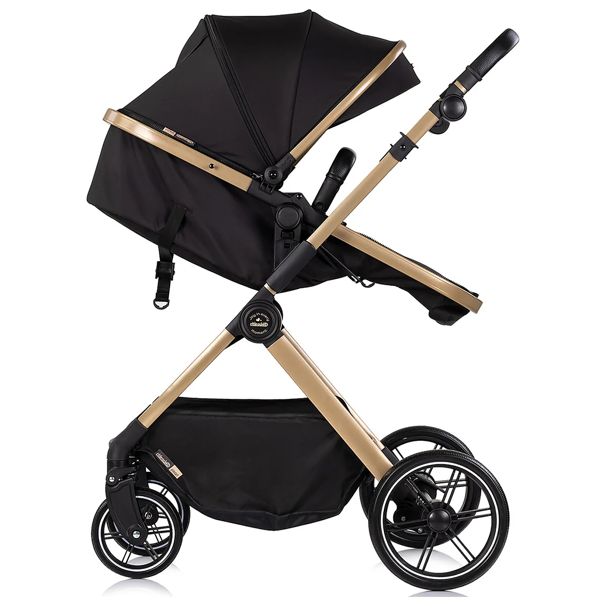 Carucior Chipolino Pearl 2 in 1, Sezut reversibil, Husa de picioare, Gentuta parinti, Pana la 22 kg, Noir [6]