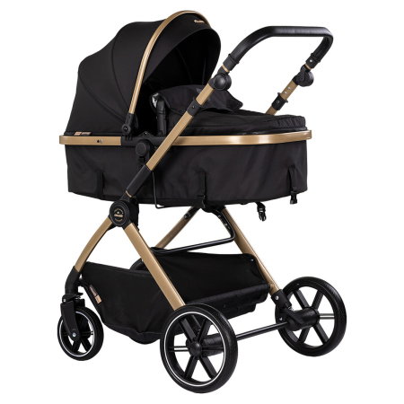 Carucioare 2 in 1 - Carucior Chipolino Pearl 2 in 1, Sezut reversibil, Husa de picioare, Gentuta parinti, Pana la 22 kg, Noir