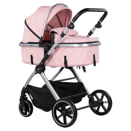 Carucioare 2 in 1 - Carucior Chipolino Pearl 2 in 1, Sezut reversibil, Husa de picioare, Gentuta parinti, Pana la 22 kg, Powder pink