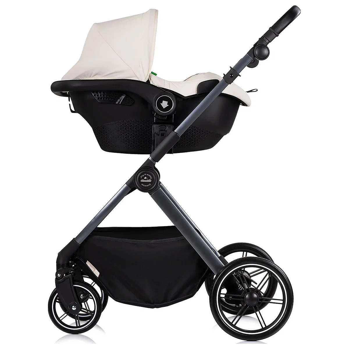Carucior Chipolino Pearl 3 in 1, Cu scoica auto, Sezut reversibil, Husa de picioare, Gentuta parinti, Pana la 22 kg, Cashmere [9]