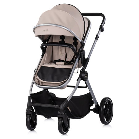 Carucior Chipolino Pearl 3 in 1, Cu scoica auto, Sezut reversibil, Husa de picioare, Gentuta parinti, Pana la 22 kg, Latte [2]