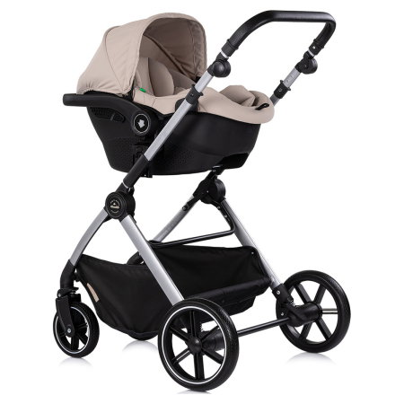 Carucior Chipolino Pearl 3 in 1, Cu scoica auto, Sezut reversibil, Husa de picioare, Gentuta parinti, Pana la 22 kg, Latte [10]