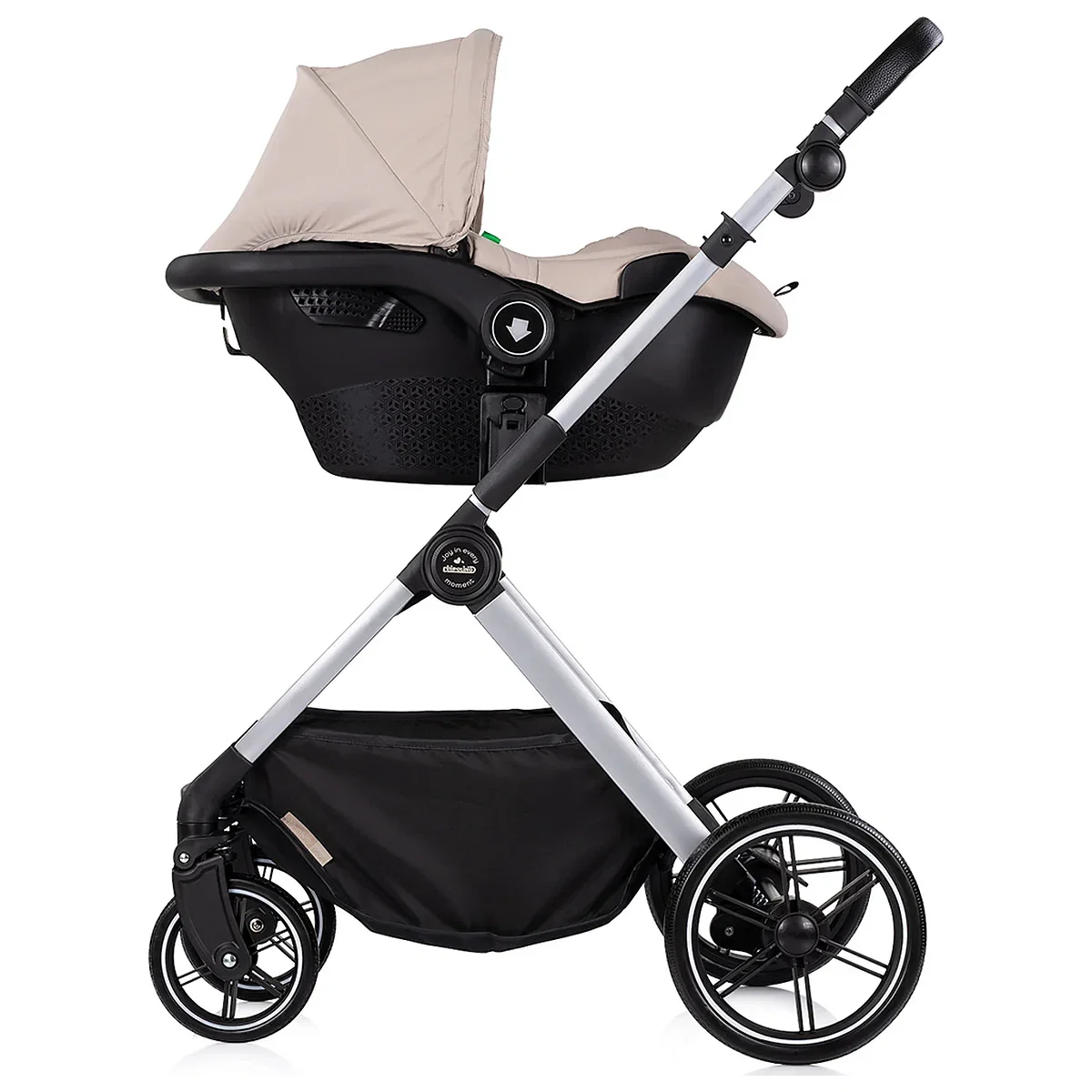 Carucior Chipolino Pearl 3 in 1, Cu scoica auto, Sezut reversibil, Husa de picioare, Gentuta parinti, Pana la 22 kg, Latte [9]