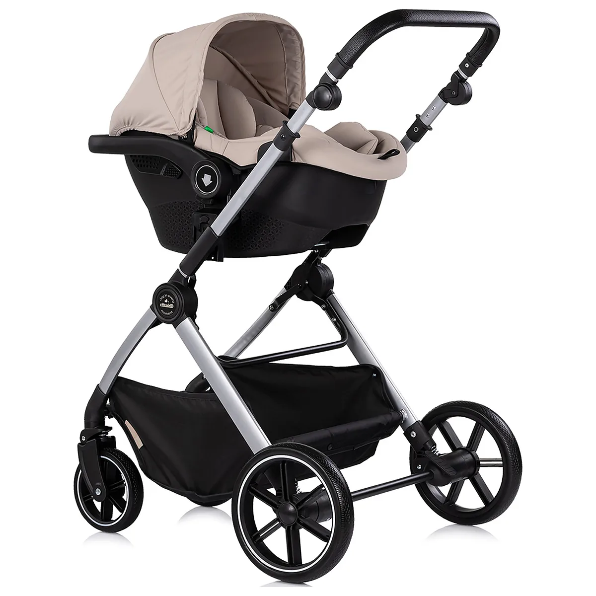 Carucior Chipolino Pearl 3 in 1, Cu scoica auto, Sezut reversibil, Husa de picioare, Gentuta parinti, Pana la 22 kg, Latte [10]