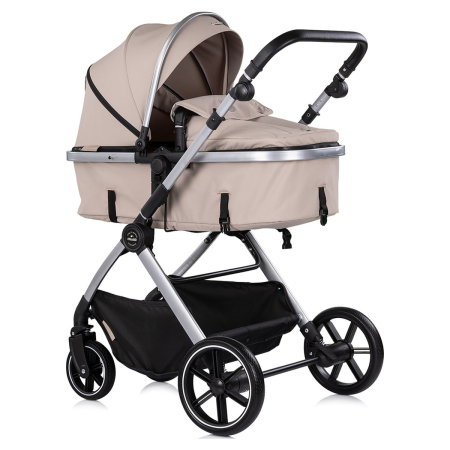 Carucior Chipolino Pearl 3 in 1, Cu scoica auto, Sezut reversibil, Husa de picioare, Gentuta parinti, Pana la 22 kg, Latte [1]