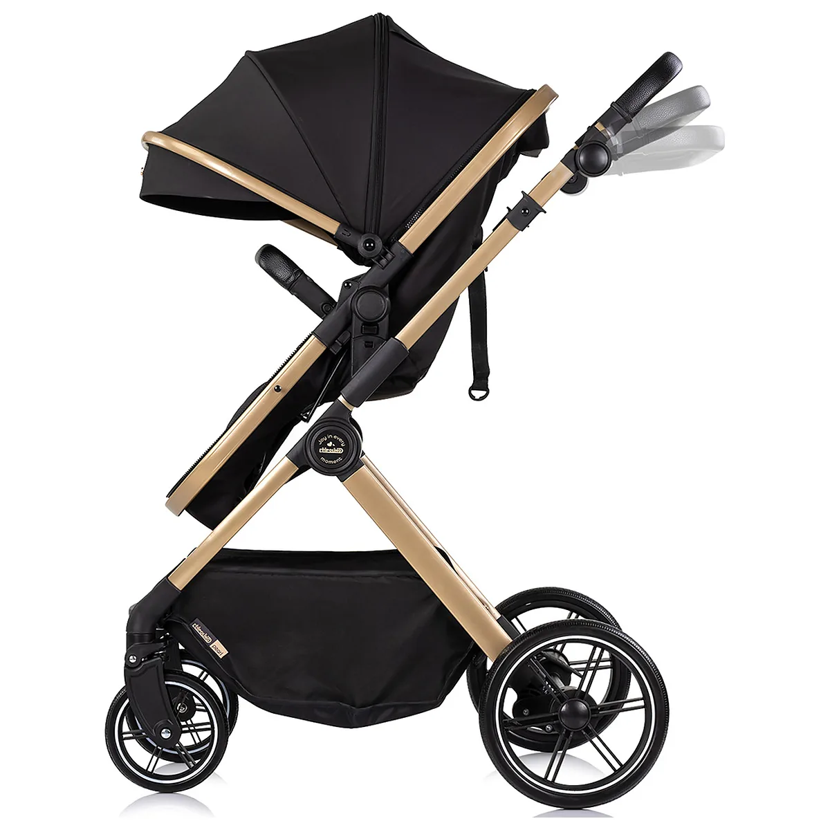 Carucior Chipolino Pearl 3 in 1, Cu scoica auto, Sezut reversibil, Husa de picioare, Gentuta parinti, Pana la 22 kg, Noir [5]