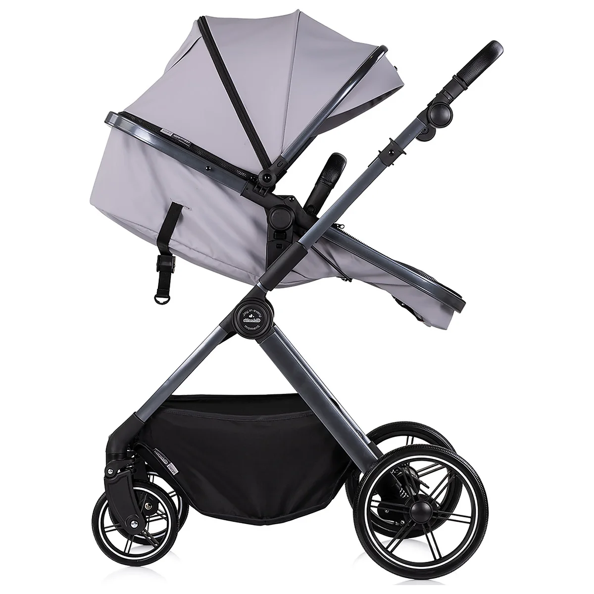Carucior Chipolino Pearl 3 in 1, Cu scoica auto, Sezut reversibil, Husa de picioare, Gentuta parinti, Pana la 22 kg, Platinum [5]
