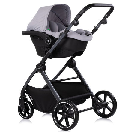 Carucior Chipolino Pearl 3 in 1, Cu scoica auto, Sezut reversibil, Husa de picioare, Gentuta parinti, Pana la 22 kg, Platinum [10]