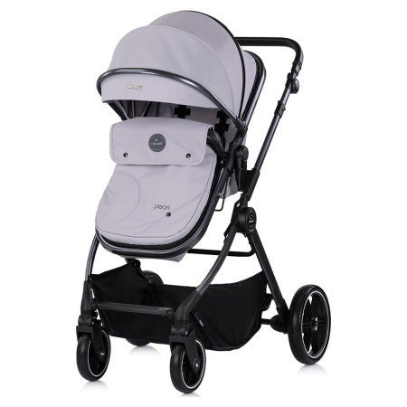 Carucior Chipolino Pearl 3 in 1, Cu scoica auto, Sezut reversibil, Husa de picioare, Gentuta parinti, Pana la 22 kg, Platinum [3]