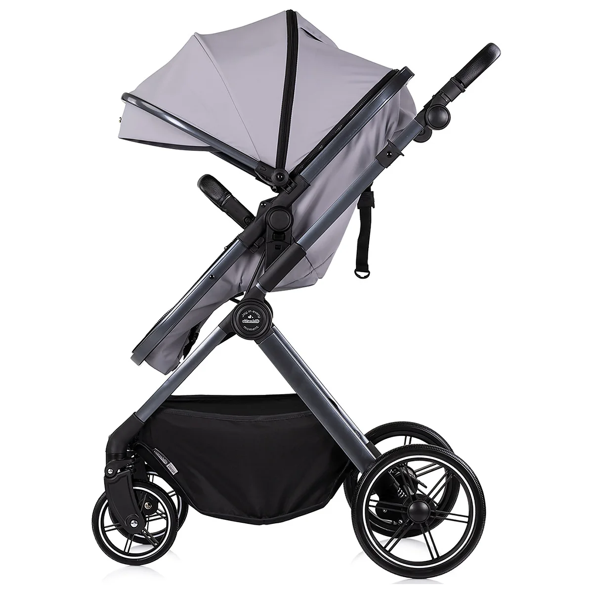 Carucior Chipolino Pearl 3 in 1, Cu scoica auto, Sezut reversibil, Husa de picioare, Gentuta parinti, Pana la 22 kg, Platinum [8]