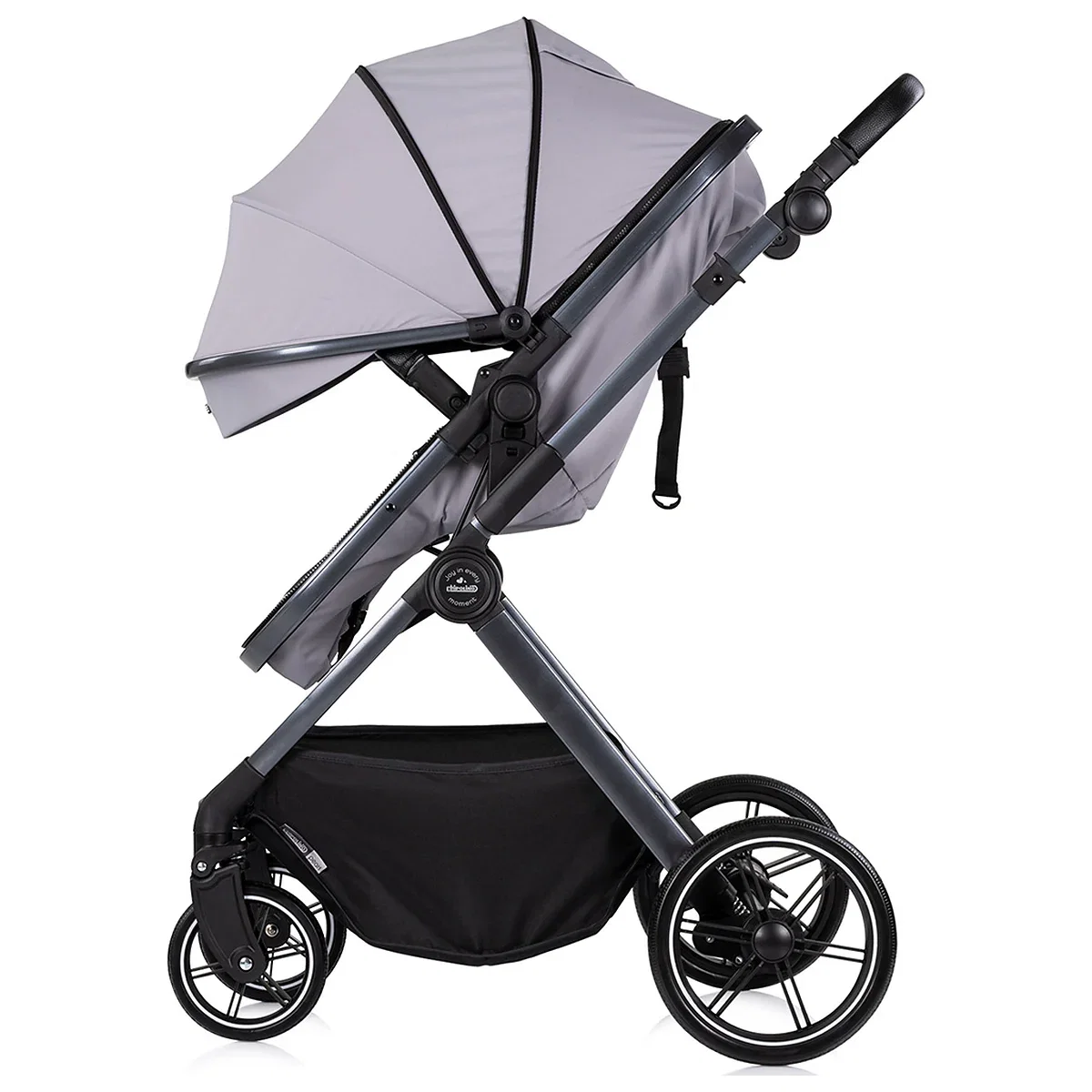 Carucior Chipolino Pearl 3 in 1, Cu scoica auto, Sezut reversibil, Husa de picioare, Gentuta parinti, Pana la 22 kg, Platinum [4]