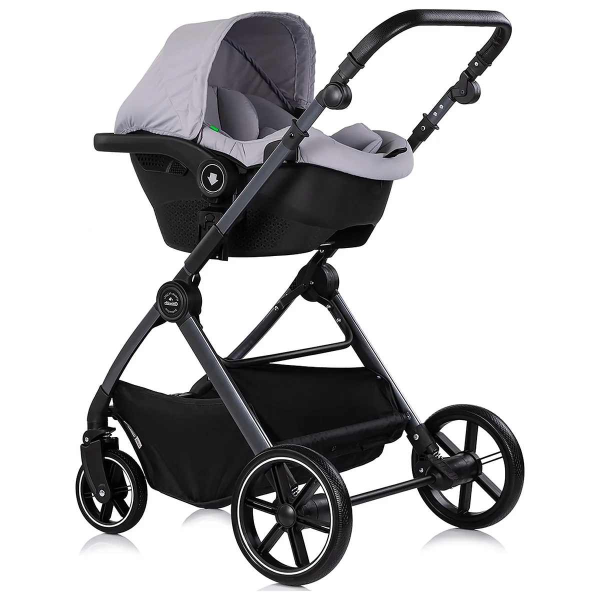 Carucior Chipolino Pearl 3 in 1, Cu scoica auto, Sezut reversibil, Husa de picioare, Gentuta parinti, Pana la 22 kg, Platinum [10]
